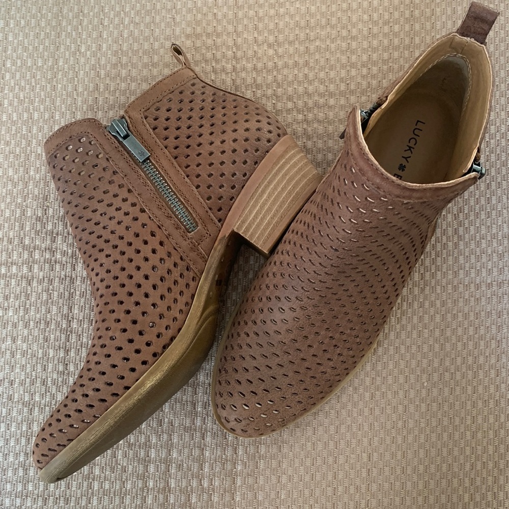 Lucky Brand NWOT Perforated Ankle Boots